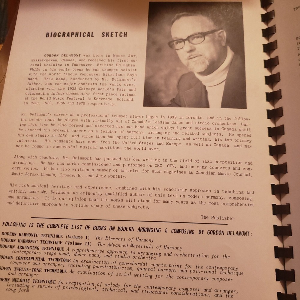 Modern Arranging Technique By Gordon Delamont 1965 Spiral-Bound Book - Picture 3 of 6